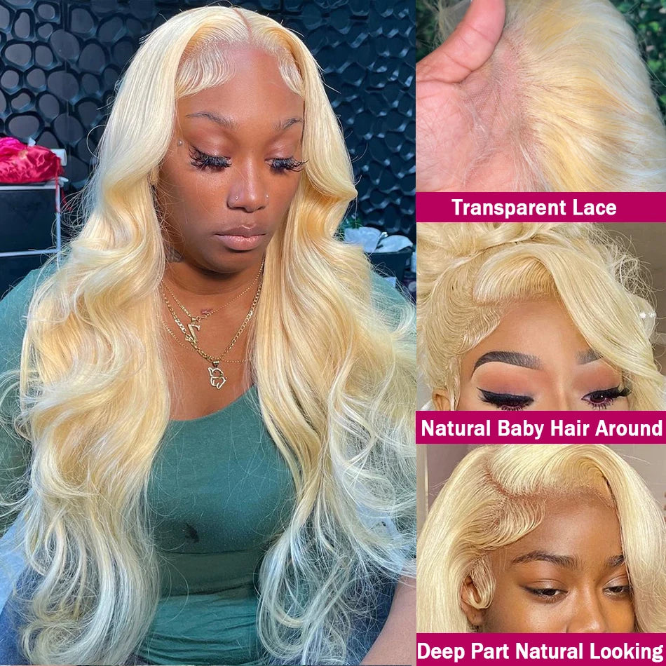 Get the Perfect Look with Our Stunning Blonde Body Wave Lace Front Wig! 💁♀️✨ #HumanHair #WigGoals #613Blonde