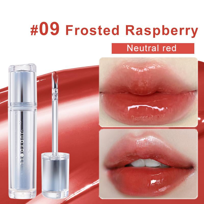 Judydoll Ice Watery Lip Gloss - Long-Lasting, Transfer-Proof Lip Stain with Metal Applicator, Waterproof and Moisturizing Formula, Perfect for Makeup Enthusiasts and Mother's Day Gifts