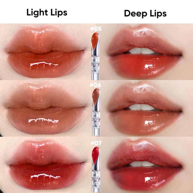 Judydoll Ice Watery Lip Gloss - Long-Lasting, Transfer-Proof Lip Stain with Metal Applicator, Waterproof and Moisturizing Formula, Perfect for Makeup Enthusiasts and Mother's Day Gifts