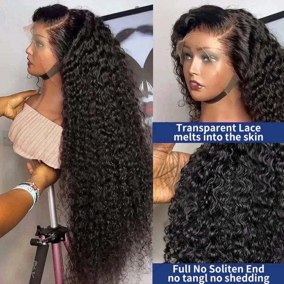Get Gorgeous with Our 250 Density Deep Wave Lace Front Wig - 100% Human Hair, Perfect for Any Occasion! 🌊✨