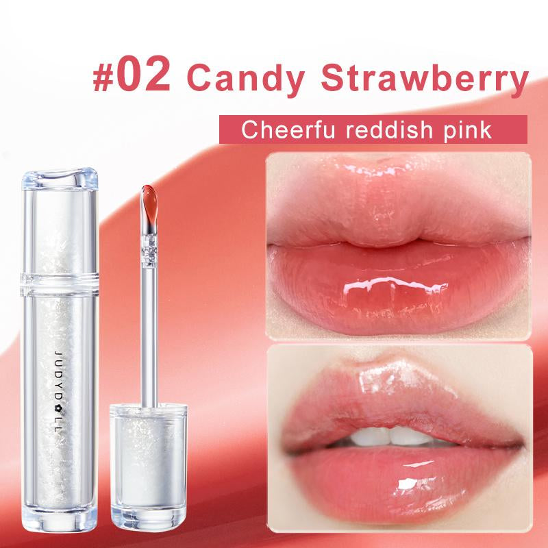 Judydoll Ice Watery Lip Gloss - Long-Lasting, Transfer-Proof Lip Stain with Metal Applicator, Waterproof and Moisturizing Formula, Perfect for Makeup Enthusiasts and Mother's Day Gifts