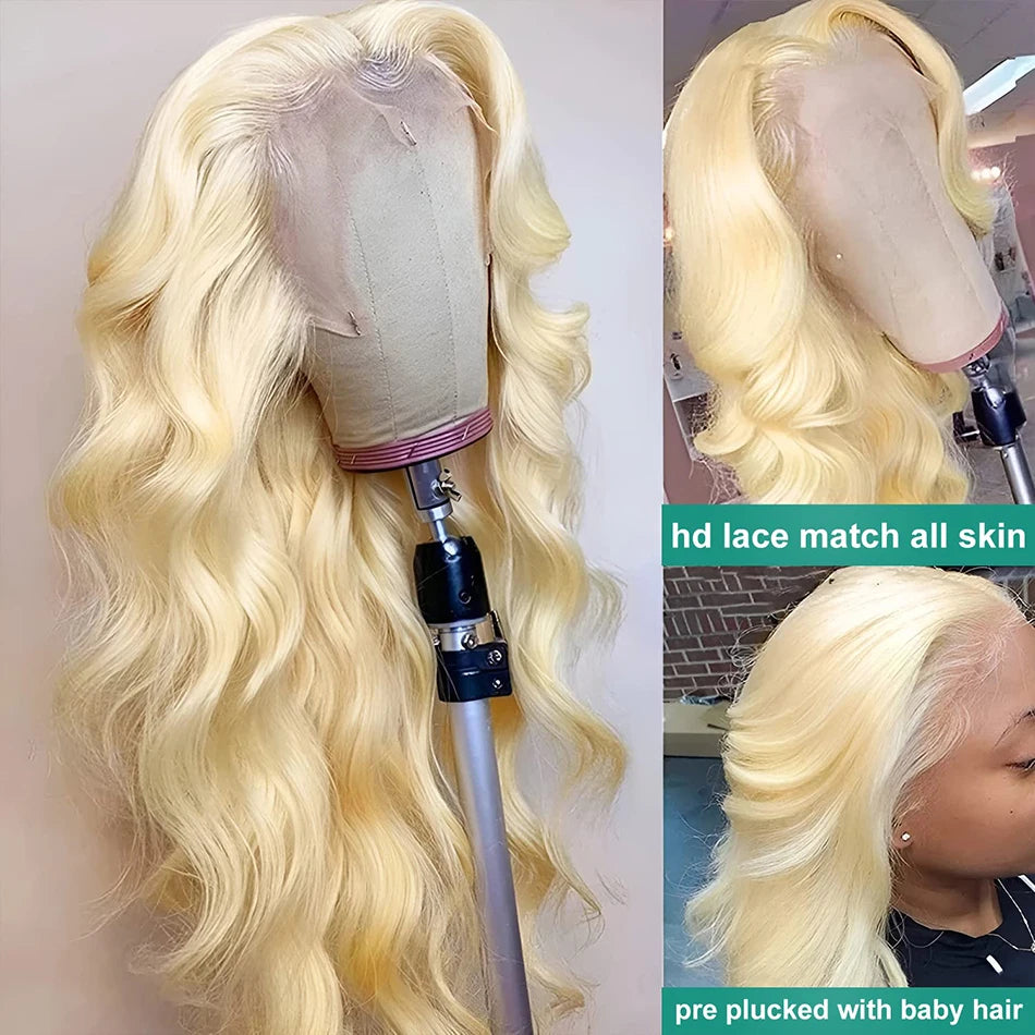 Get the Perfect Look with Our Stunning Blonde Body Wave Lace Front Wig! 💁♀️✨ #HumanHair #WigGoals #613Blonde
