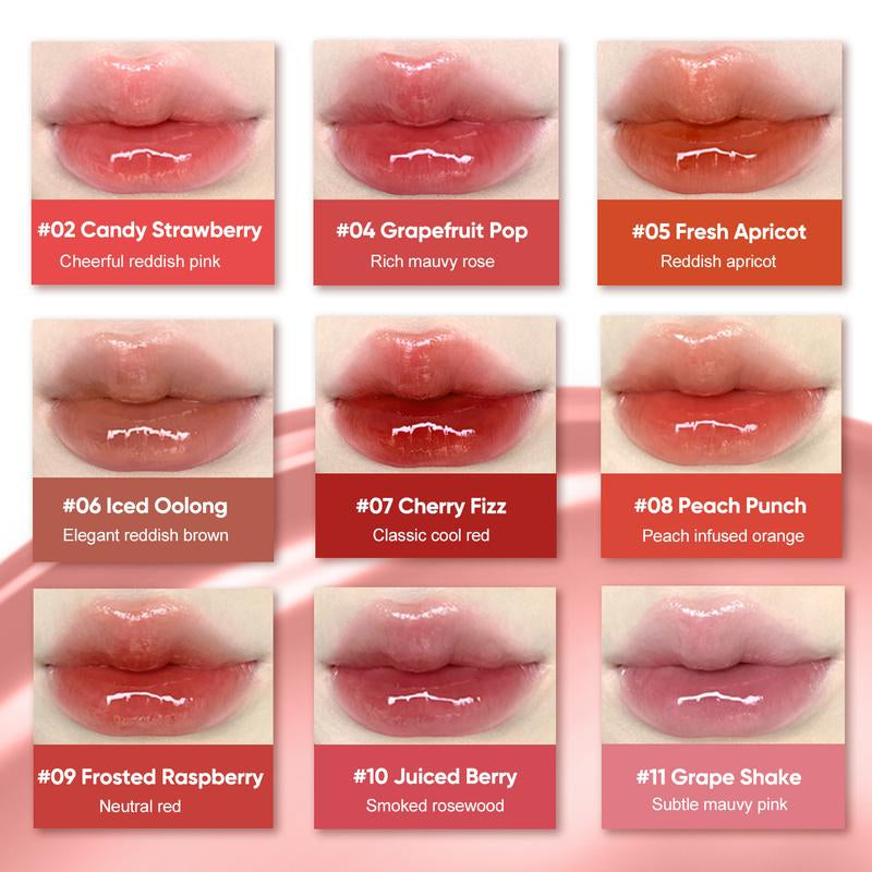 Judydoll Ice Watery Lip Gloss - Long-Lasting, Transfer-Proof Lip Stain with Metal Applicator, Waterproof and Moisturizing Formula, Perfect for Makeup Enthusiasts and Mother's Day Gifts