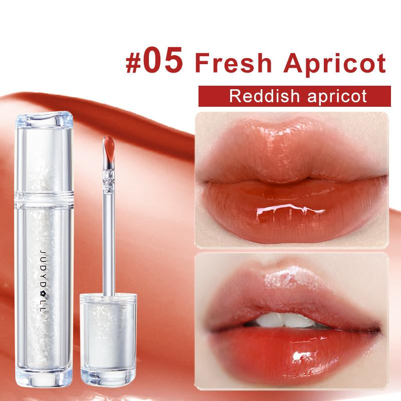 Judydoll Ice Watery Lip Gloss - Long-Lasting, Transfer-Proof Lip Stain with Metal Applicator, Waterproof and Moisturizing Formula, Perfect for Makeup Enthusiasts and Mother's Day Gifts