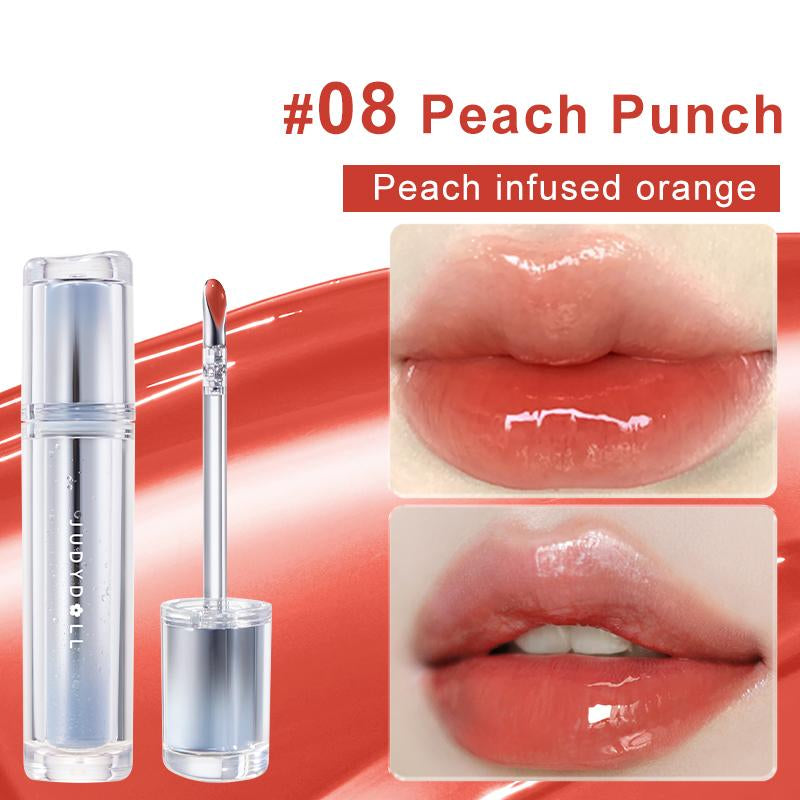 Judydoll Ice Watery Lip Gloss - Long-Lasting, Transfer-Proof Lip Stain with Metal Applicator, Waterproof and Moisturizing Formula, Perfect for Makeup Enthusiasts and Mother's Day Gifts