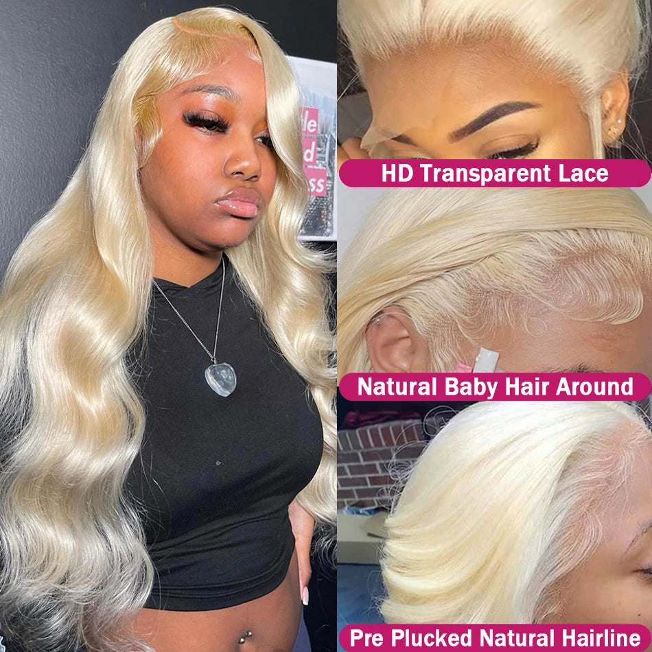 Get the Perfect Look with Our Stunning Blonde Body Wave Lace Front Wig! 💁♀️✨ #HumanHair #WigGoals #613Blonde