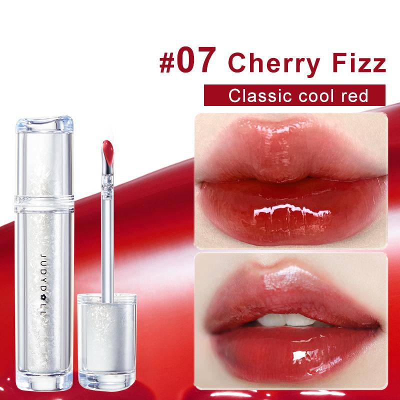 Judydoll Ice Watery Lip Gloss - Long-Lasting, Transfer-Proof Lip Stain with Metal Applicator, Waterproof and Moisturizing Formula, Perfect for Makeup Enthusiasts and Mother's Day Gifts