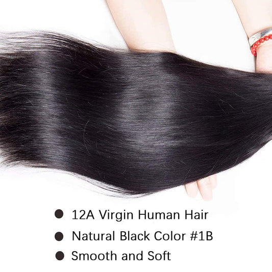 Get Silky Straight 28" Brazilian Hair Extensions - 100% Unprocessed Human Hair! 💁‍♀️✨ #HairGoals #LuxuryHair