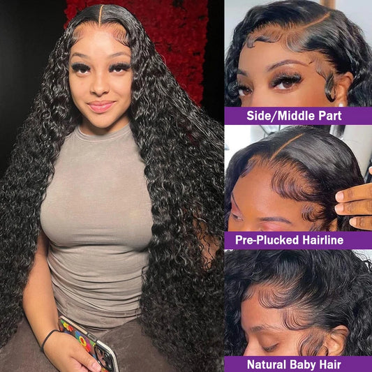 Get Gorgeous with Our 250 Density Deep Wave Lace Front Wig - 100% Human Hair, Perfect for Any Occasion! 🌊✨