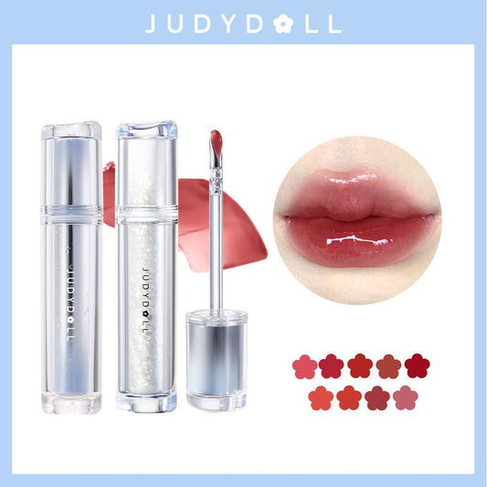 Judydoll Ice Watery Lip Gloss - Long-Lasting, Transfer-Proof Lip Stain with Metal Applicator, Waterproof and Moisturizing Formula, Perfect for Makeup Enthusiasts and Mother's Day Gifts