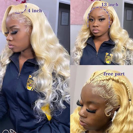 Get the Perfect Look with Our Stunning Blonde Body Wave Lace Front Wig! 💁‍♀️✨ #HumanHair #WigGoals #613Blonde
